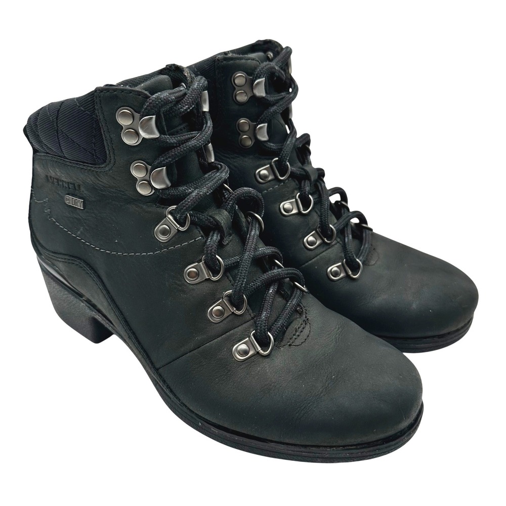 Merrell Chateau Mid Lace Polar Waterproof Boots Forest Green Leather Womens 7.5